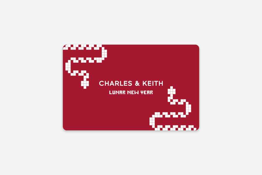 Lunar New Year Gift Card - Pixel Snakes White, Chalk, giftLanding